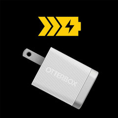 OtterBox Premium Pro Wall Charger 30W USB-C GaN with USB-C to Lightning Cable 6ft Lunar Light (White)