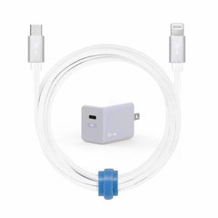 Blu Element Wall Charger USB-C 20W PD with USB-C to Lightning Cable 4ft White