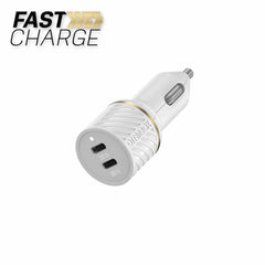OtterBox Dual USB Premium Fast Charge Car Charger Power Delivery 30W + Power Delivery 20W White