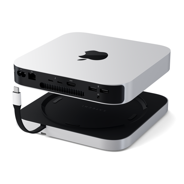 Satechi Stand & Hub For Mac Mini/Studio With NVMe SSD Enclosure Silver