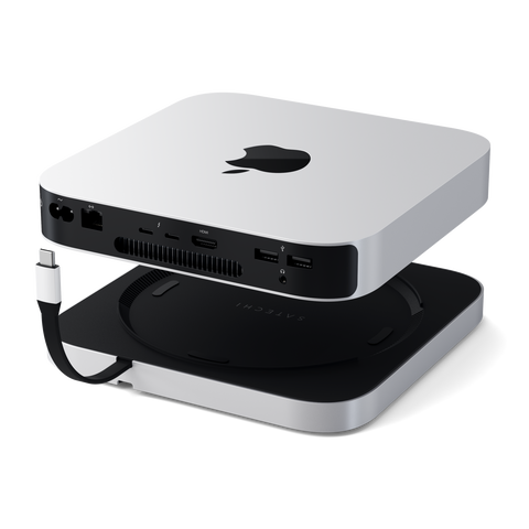 Satechi Stand & Hub For Mac Mini/Studio With NVMe SSD Enclosure Silver