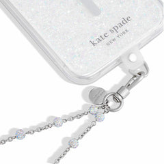 Kate Spade Phone Wristlet Charm Dazzle Chain Silver