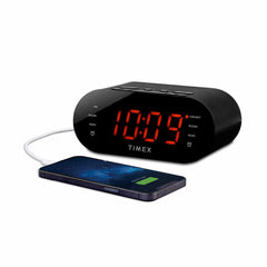 iHome FM Dual Alarm Clock Radio with USB Charging Black