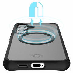 ITSKINS Hybrid_R Frost Case Black Compatible w/MagSafe for Samsung Galaxy S24+