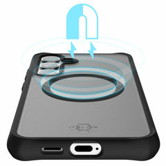 ITSKINS Hybrid_R Frost Case Black Compatible w/MagSafe for Samsung Galaxy S24