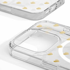 Ideal of Sweden Clear Case Mid MagSafe Golden Hearts for iPhone 16 Pro Max