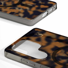 Ideal of Sweden Clear Case Mid Compatible w/MagSafe Tortoise for Samsung Galaxy S25 Ultra