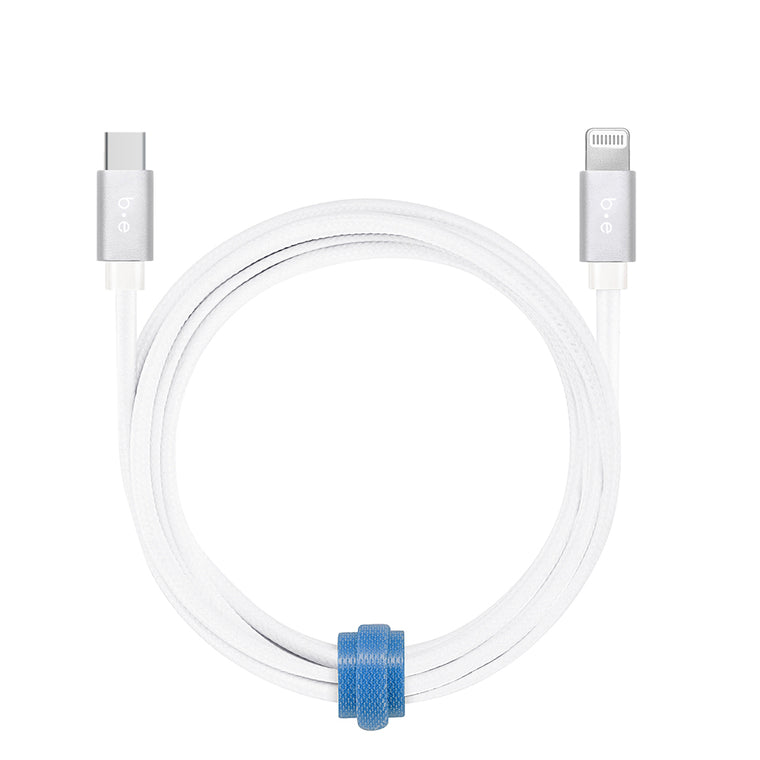 Blu Element Braided Charge/Sync USB-C to Lightning Cable 6ft White