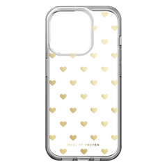 Ideal of Sweden Clear Mid MagSafe Case Golden Hearts for iPhone 15 Pro