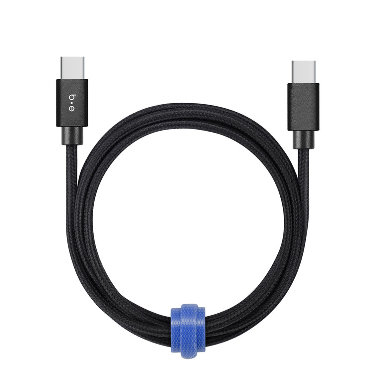 Blu Element Braided Charge/Sync USB-C to USB-C Cable 4ft Black 60W