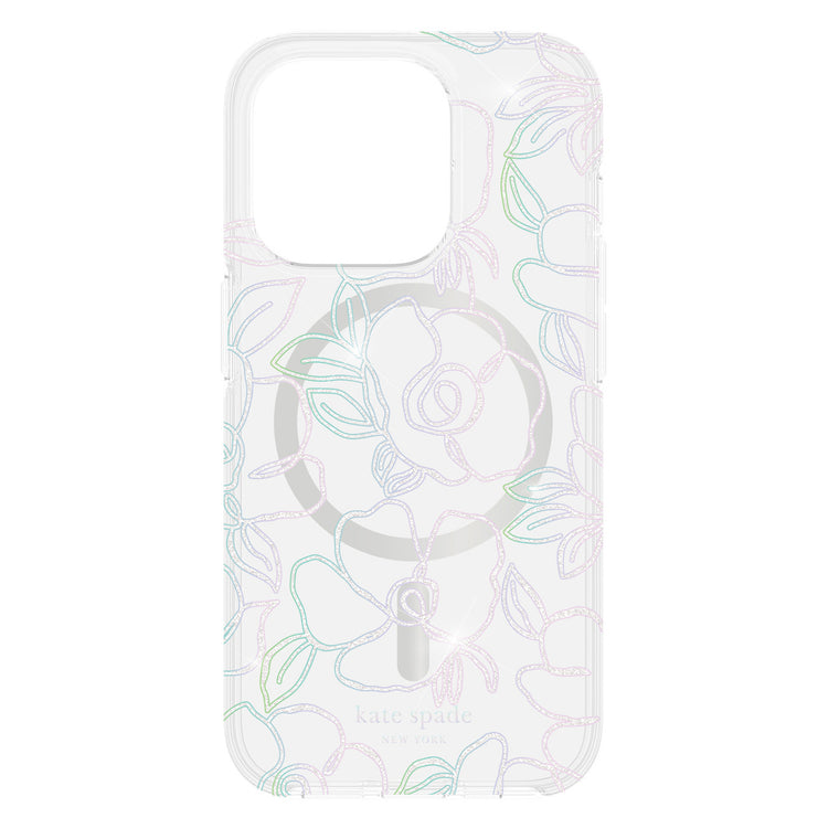 Kate Spade Protective MagSafe Case Modern Floral Glitter for iPhone 15 Pro