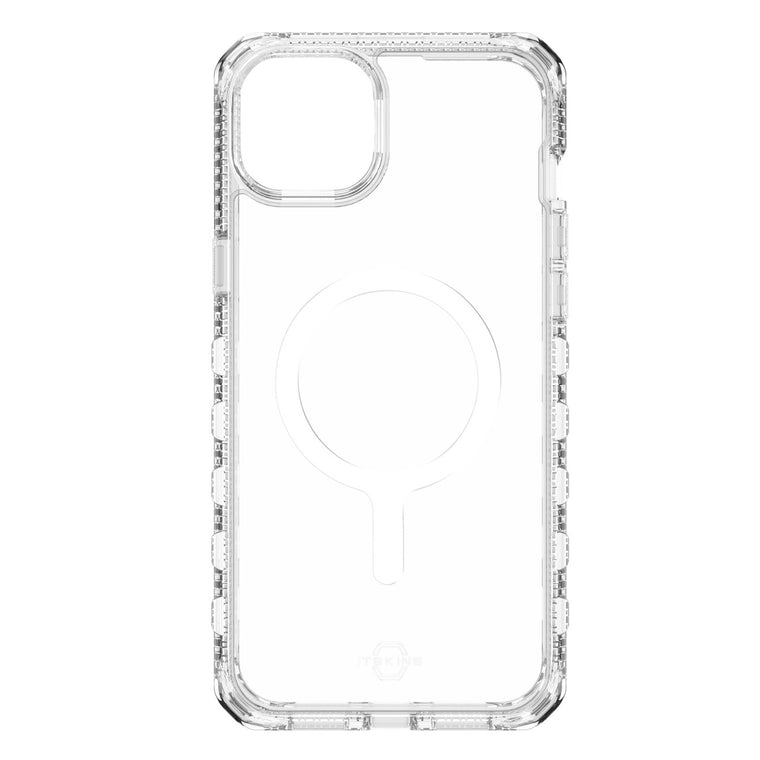 ITSKINS Supreme_R Clear MagSafe Case Transparent White Print for iPhone 15