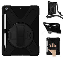 Bulk Packaging Heavy Duty Case with Kickstand built-in Screen protector Hand and Shoulder Strap Black for iPad 10.2 2021/10.2 2020/10.2 2019