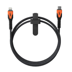 UAG Rugged Kevlar Core USB-C to Lightning Charge/Sync Cable 5ft Black/Orange