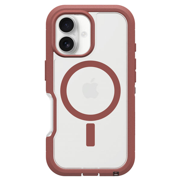 OtterBox Defender XT Clear Pro Case Brick Red Clear for iPhone 16