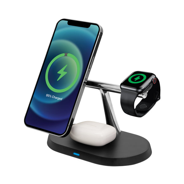 Helix/Retrak 3-in-1 Wireless Charging Valet Black