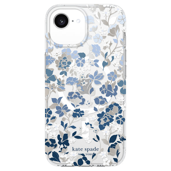 Kate Spade Protective Case w/MagSafe Flowerbed Blue for iPhone 16e/15/14/13