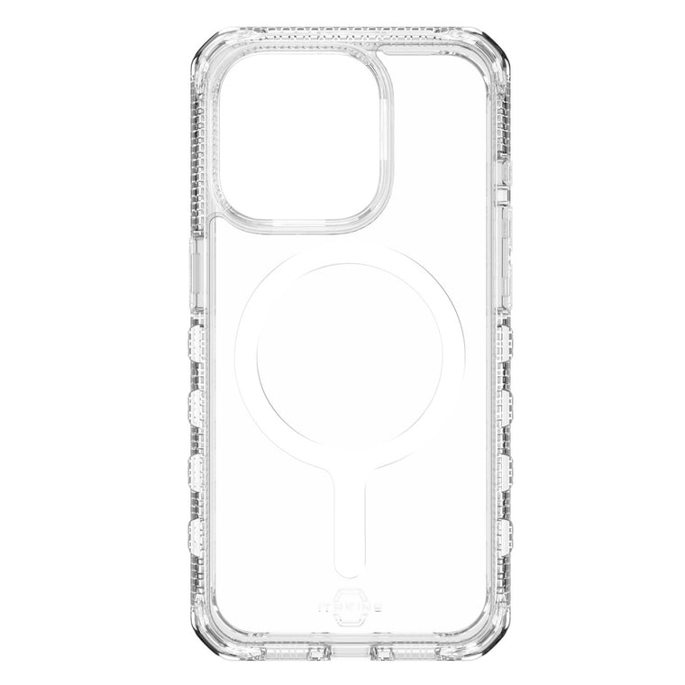 ITSKINS Supreme_R Clear MagSafe Case Transparent White Print for iPhone 15 Pro Max
