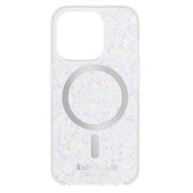 Kate Spade Protective MagSafe Case Chunky Silver Glitter for iPhone 15 Pro Max