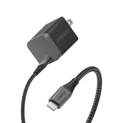 OtterBox Premium Pro Wall Charger 30W USB-C GaN with USB-C Cable 6ft Nightshade (Black)