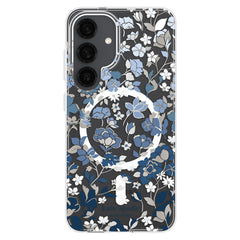 Kate Spade Protective Case Compatible w/MagSafe Flowerbed Blue with Gems for Samsung Galaxy S25