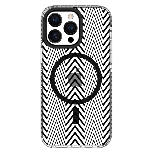 Blu Element Chromatic Print MagSafe Case Black warped Lines for iPhone 15 Pro